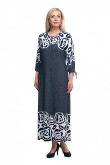 Платье "Олси" 1605045/3 ОЛСИ (Синий темный/розы)