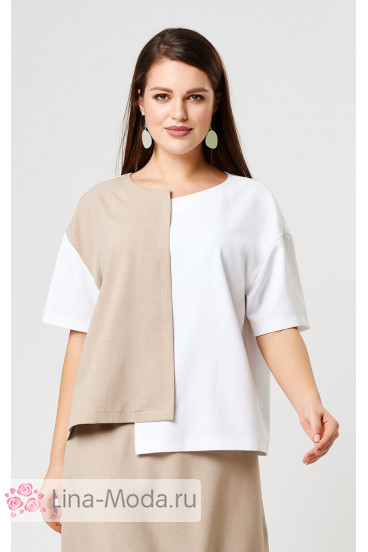 Блуза "Лина" 4197 (Белый бежевый)